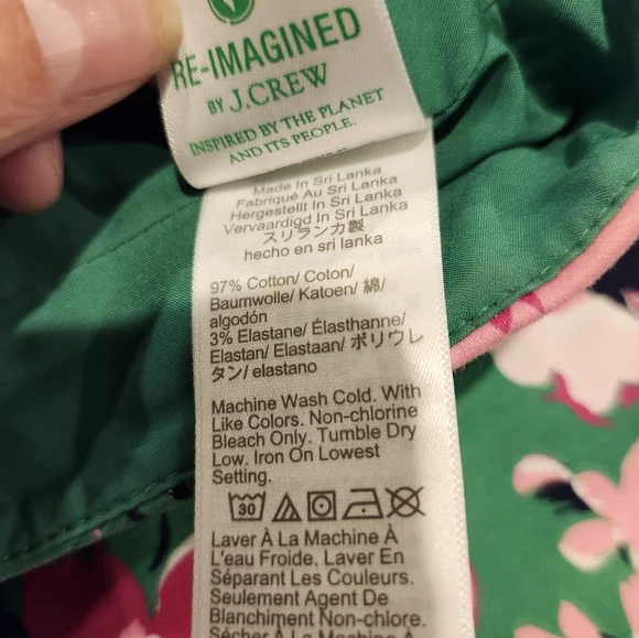 J Crew Vibrant Green Pink Floral Print Pencil Skirt Size 12 - Picture 4 of 9